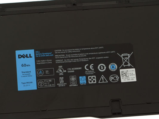 Dell Original 9KGF8 XX1D1 7HRJW 6FNTV Laptop Battery for TRM4D 7XHVM Dell Latitude E6430U E6510U 312-1424 Dell Latitude 6430U