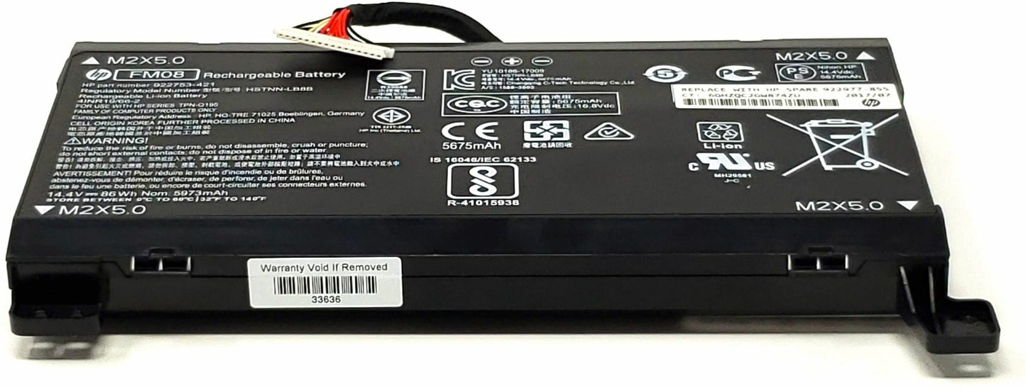 New Original HP FM08(12 cables) HP OMEN 17-an013TX 17-an014TX TPN-Q195 HSTNN-LB8B TPN-Q195 Laptop Battery