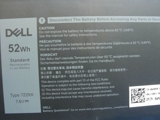 DELL 722KK Original Laptop Battery for 2XXFW FP86V WN0N0 XPS 13 9300 XPS 13 9300 2020 XPS 13 9300 i5 FHD XPS 13 9310 XPS 13 9380 series