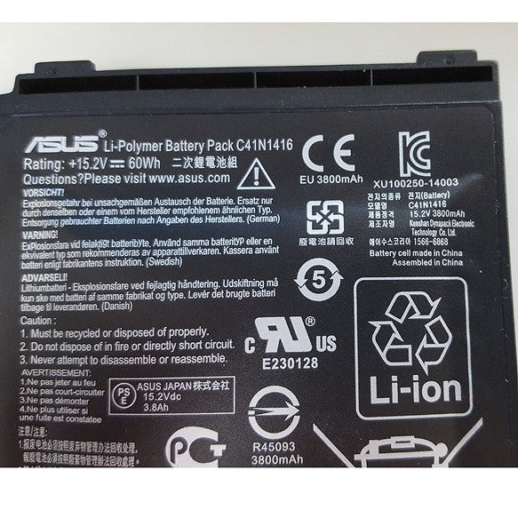ASUS C41N1416 Laptop Battery for 0B20001250100 C41N141602 Asus G501 G601 G601J N501JW2B UX501 UX501J