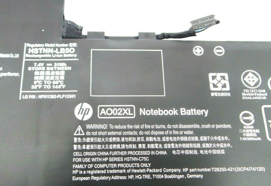 NEW HP AO02XL Original Laptop Battery for HSTNN-LB5O 728250-121 HP ELITEPAD 1000 G2 SERIES