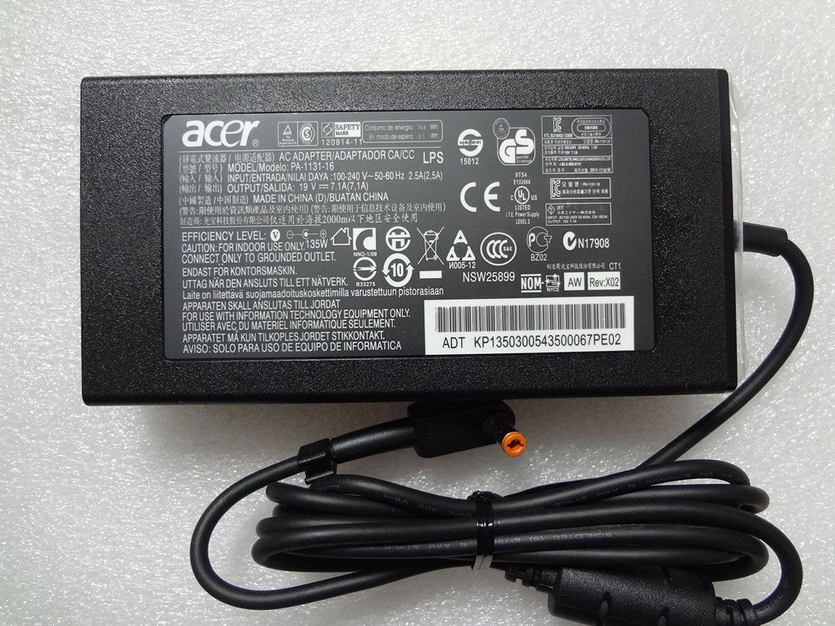 ACER 19V 7.1A 135W (5.5mm*2.5mm) Original Laptop Charger For PA-1131-16 PA-1131-05