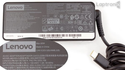Lenovo 20V 3.25A 65W USB-C Original Laptop Charger For T480 T580 720-13 730-13 910 910-13IKB
