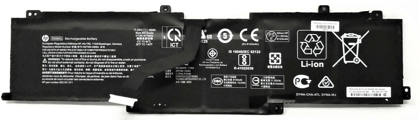 New DG06XL Original Laptop Battery for HSTNN-DB8G 925149-855 Omen X 17-AP000UR Omen X 17-AP000NA Series