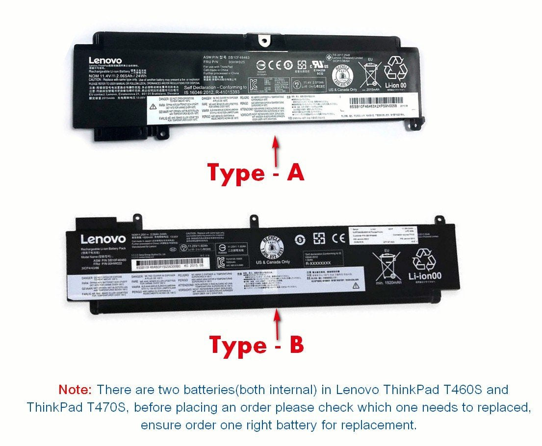 LENOVO 00HW022 00HW023 Original Laptop Battery for SB10F46461 SB10F46460 ThinkPad T470s 20HF0000SP Lenovo Thinkpad T460s T470s Series