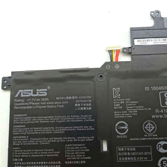ASUS C21N1701 Laptop Battery for 2ICP3/82/138 C21PQC5 VivoBook S14 S406UA-BV121T X406UA-1B K406UA X406 S406UA-BM360T