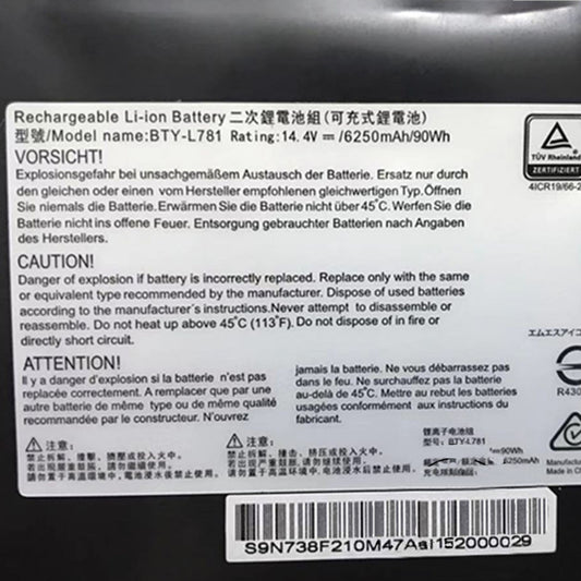 MSI BTY-L781 Laptop Battery For MSI GT75 TITAN 8RG-002CN Titan 8RG-271CN GT76 Titan DT 9SF GT75 GT76 Titan 9SG GT76 9SF013