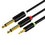 JINGHUA 3.5mm To Dual 6.5mm Audio Cable 1 In 2 Dual Channel Mixer Amplifier Audio Cable, 0.5m, 1.5m, 3m, 5m, 10m