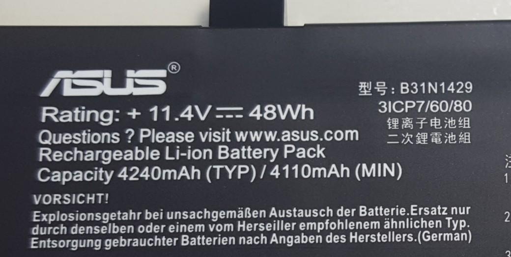 Asus B31N1429 Laptop Battery for 0B200-01460100 K501UX-DM085T K501LX-DM054H K501UW-AB78 K501LB K501LB-1A A501LB A501LX A501UB A501UQ A501UW A501UX FX51LB