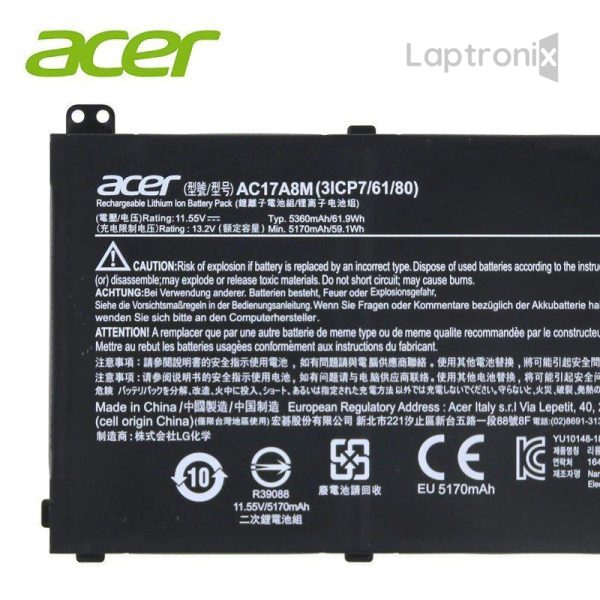 Acer AC17A8M Laptop Battery for TravelMate X3410-M-51XY TMX3410MG51V0 Acer Spin 3 SP314-52-599W SPIN 3 SP3145237XY