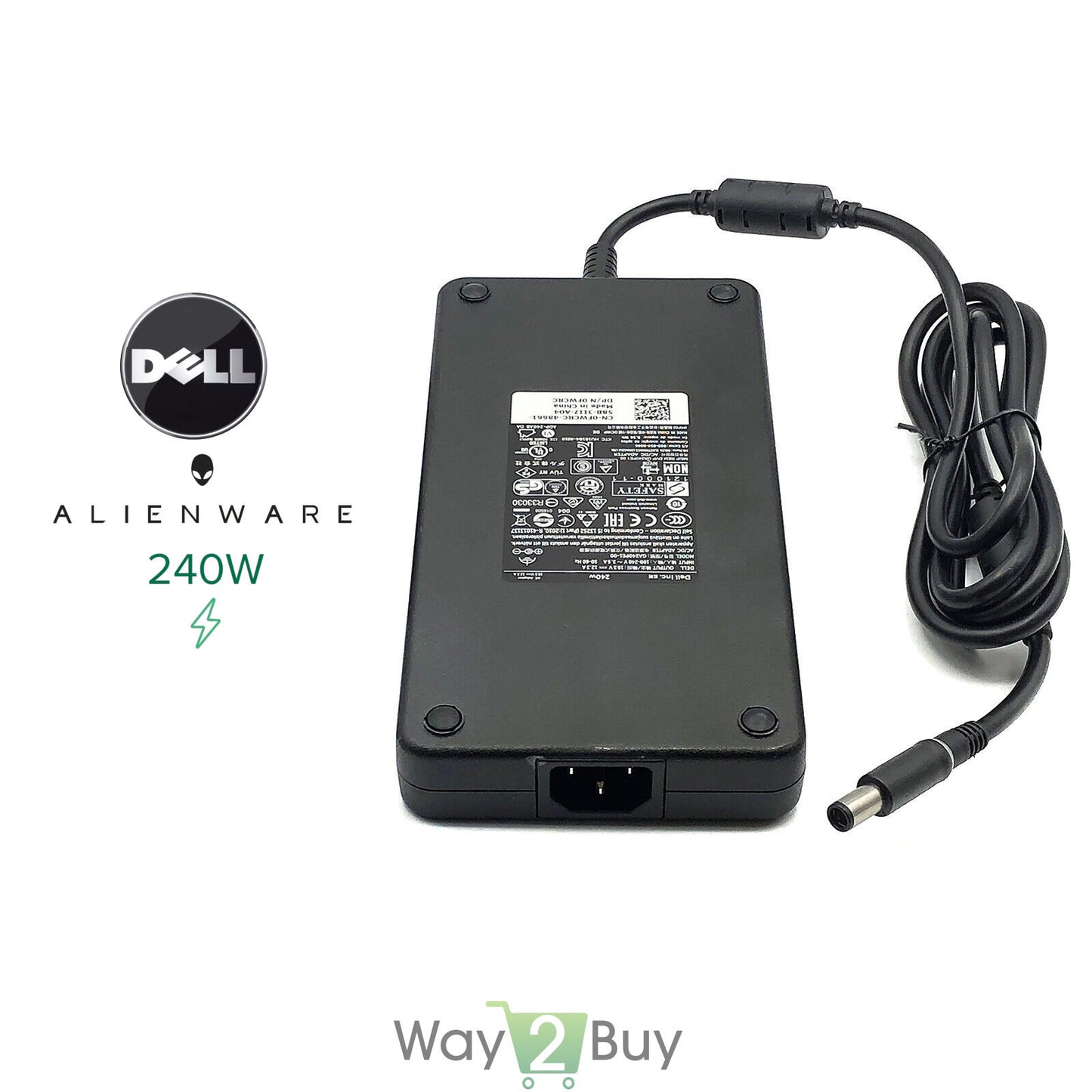 Dell 19.5V 12.3A 240W (7.4mm*5.0mm) Original Charger for Alienware M15x, M17x R2, M17x R3 PA-9E J211H J938H Y044M