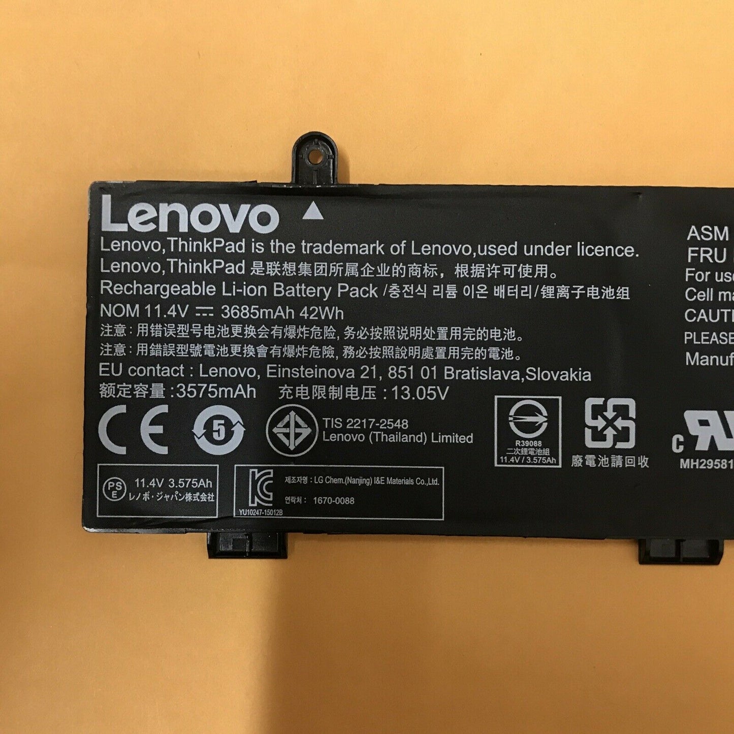 New LENOVO 11.25V 42Wh 01AV443 01AV442 Lenovo original laptop battery for TP 11e 4th Gen20HSS03000 Lenovo Yoga 11e