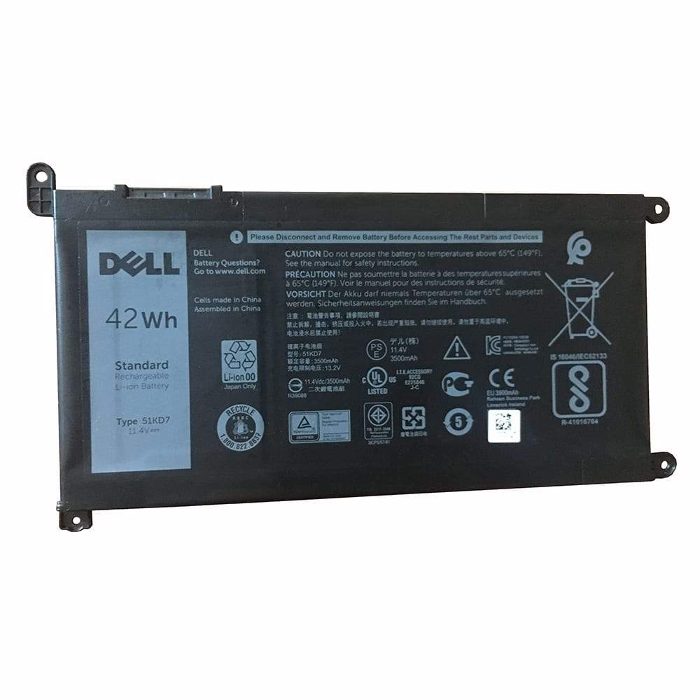 DELL 51KD7 Original Laptop Battery for Latitude 11 3180 Chromebook 11 3181 2-in-1 Chromebook 11 3181 Chromebook 11 3189 CHROMEBOOK 11 5190