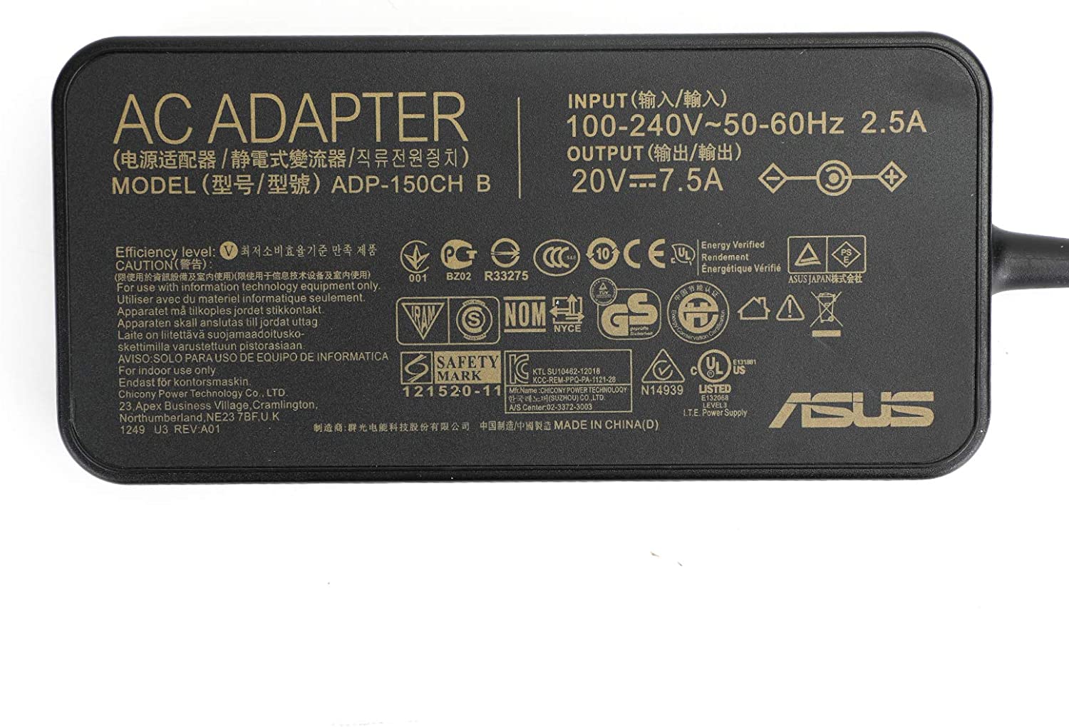 Asus 20V 7.5A 150W (6.0mm*3.7mm) Laptop Charger For ASUS ADP-150CH B A18-150P1A F571GT 9560NGw
