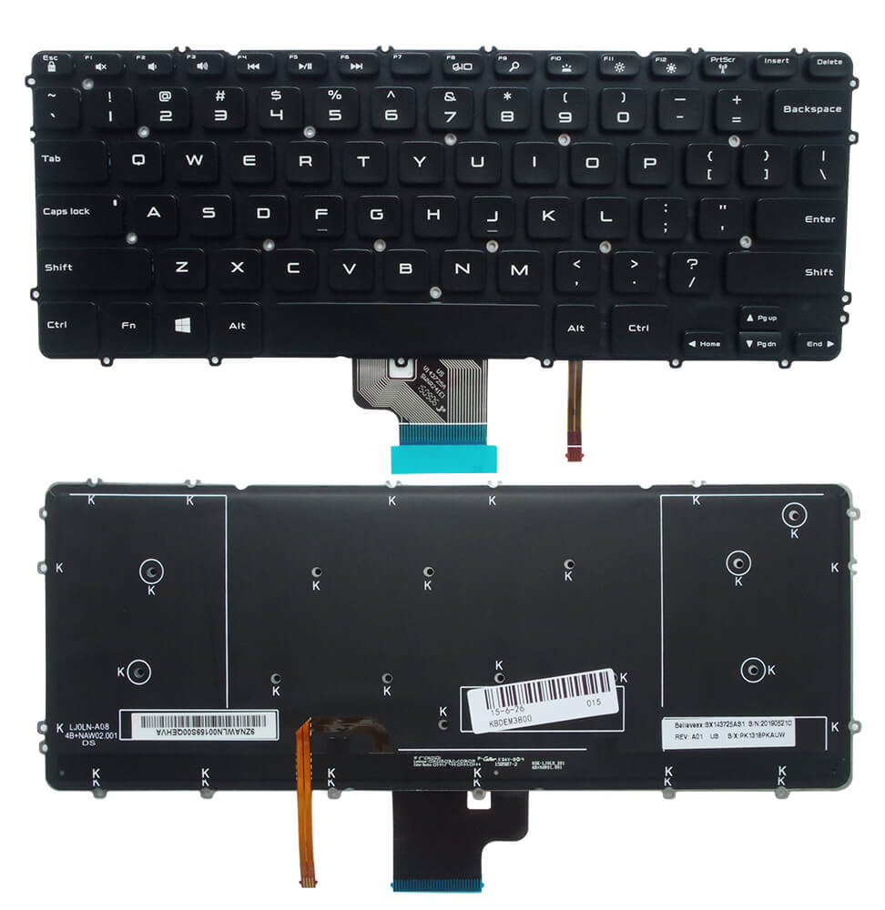 Dell Precision M3800 2019O722C XPS 15 9530 US Layout Laptop Keyboard with Backlight