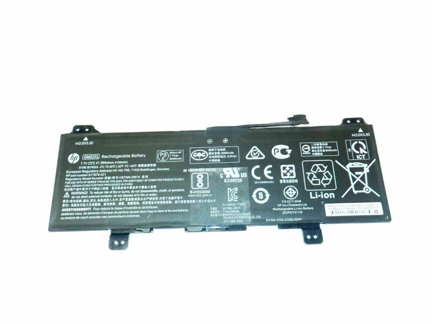 HP GM02XL Original Laptop Battery for 917679-241 TPN-Q185 L42550-271 HP CHROMEBOOK 11 G7 Chromebook X360 11-AE 14-CA050NA Chromebook 11 G7 EE ChromeBook 14-ca000TUSeries