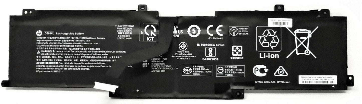 HP DG06XL Original Laptop Battery for HSTNN-DB8G 925149-855 Omen X 17-AP000UR Omen X 17-AP000NA Series