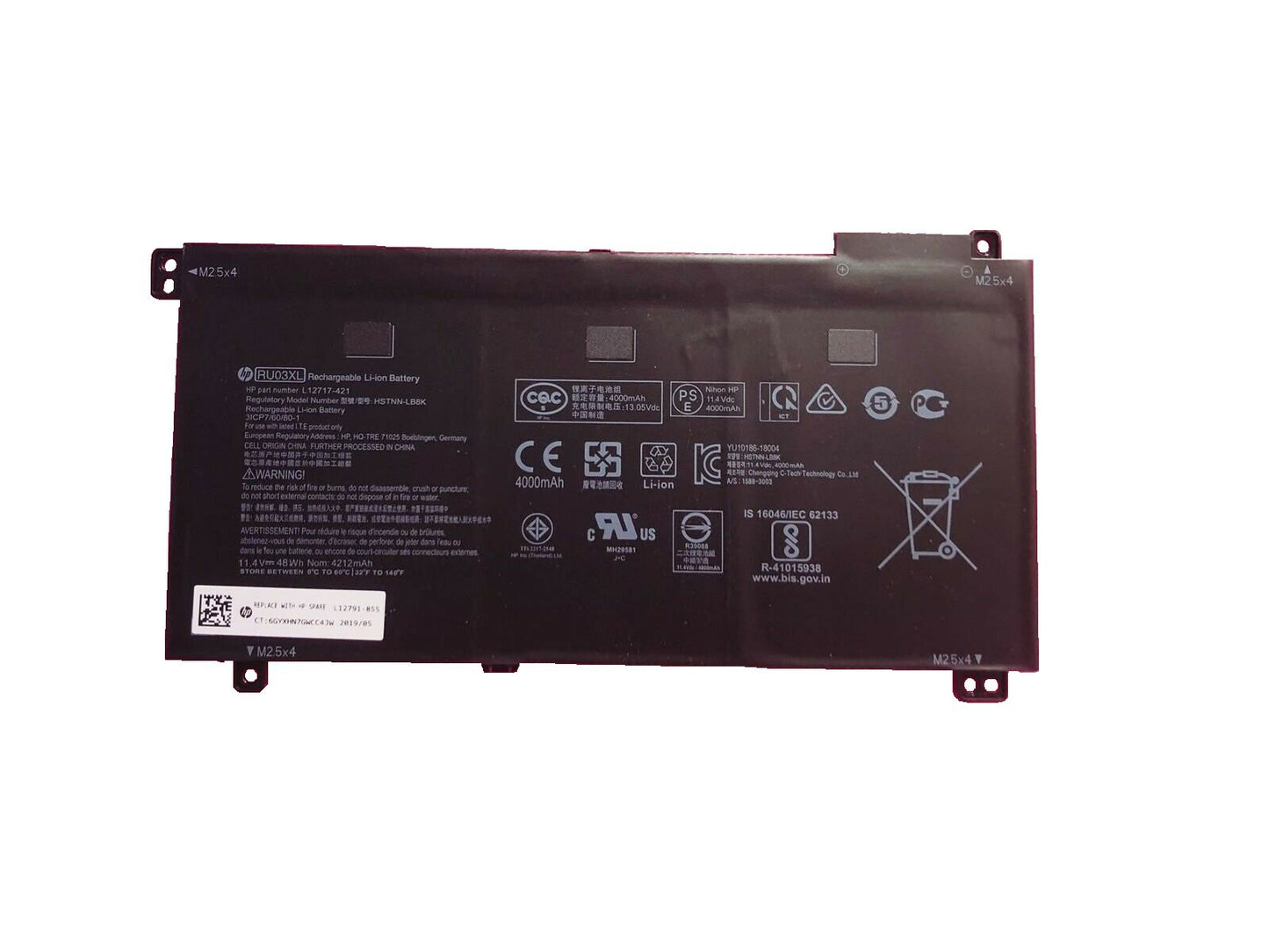 HP RU03XL Original Laptop Battery for 3ICP6/61/80 HSTNN-IB8P L12717-1C1 L12791-855 ProBook x360 440 G1 ProBook x360 11 G3 ProBook x360 11 G3 Education ProBook x360 440 G14LT32EA x360 440 G1-4NM30LT
