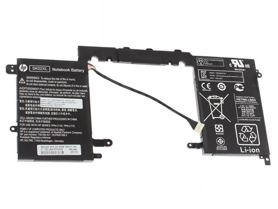 HP Original SK02XL Laptop Battery for 756416-001 HSTNN-LB6G HSTNN-DB6G SK02030XL 756186-271 756186-2C1 Pavilion X2 13R100DX Split x2 13R010dx