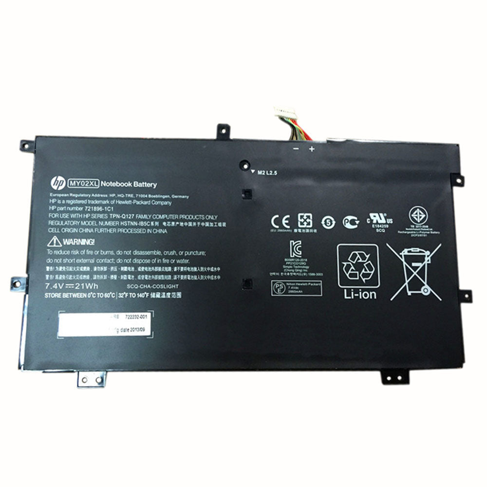 HP MY02XL Original Battery for 21CP3/97/91 721896-2C1 HTSNN-IB5C TPN-Q127 Pavilion 11-h000 11-h000ea 11-h110se X2 11-H040EZ X2 11-H003SA
