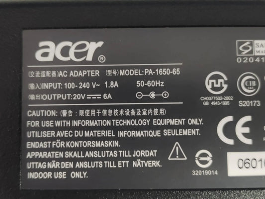 Acer 20V 6A 120W (5.5mm*2.5mm) Laptop Charger for Aspire 1300, 1500, 1600 Series