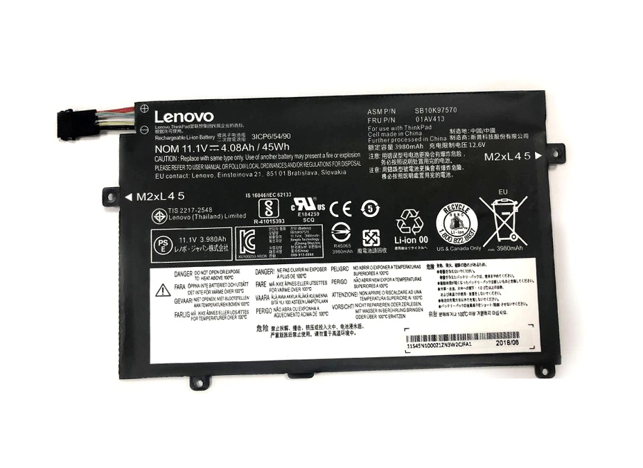 Lenovo Original 01AV413 Laptop Battery for 01AV411 01AV412 SB10K97568 ThinkPad E470 20H10056MH E470 20H10056MS E470 20H1006CFR