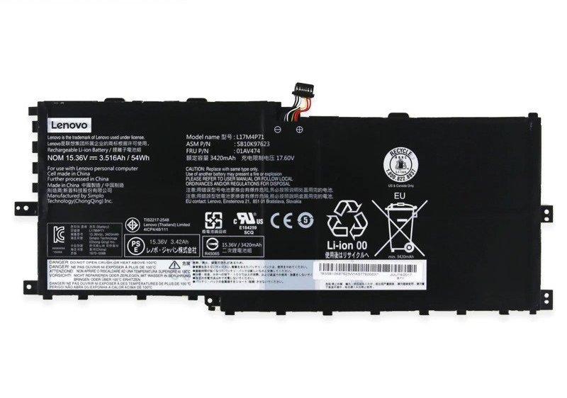 Lenovo L17M4P71 01AV474 Original Laptop Battery for Lenovo TP00076D ThinkPad X1 Yoga 2018 SB10K97623 4ICP4/48/113