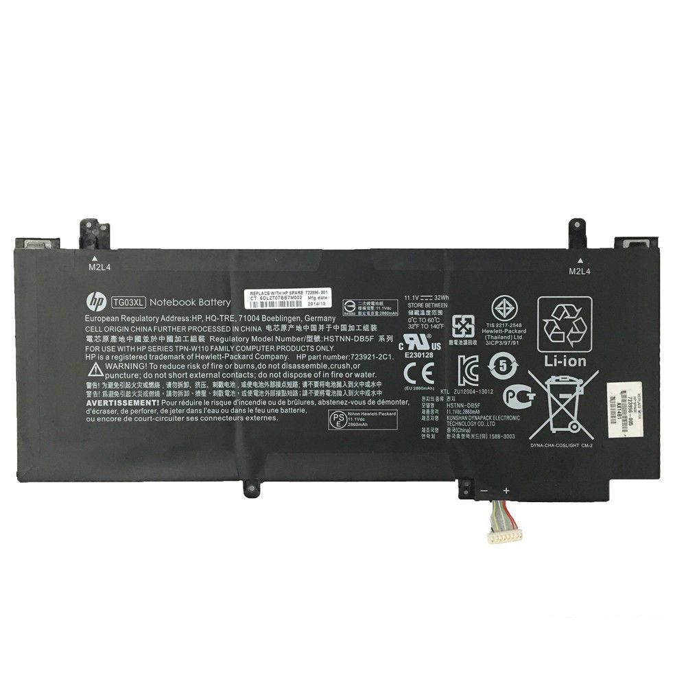 HP TG03XL Original Laptop Battery for HSTNN-DB5F 723996-001 NSTNN-DB5F E8C38UA TPN-W110 Spectre X2 13-H200ED Split X2 13-G100 Split X2 13-G110DX