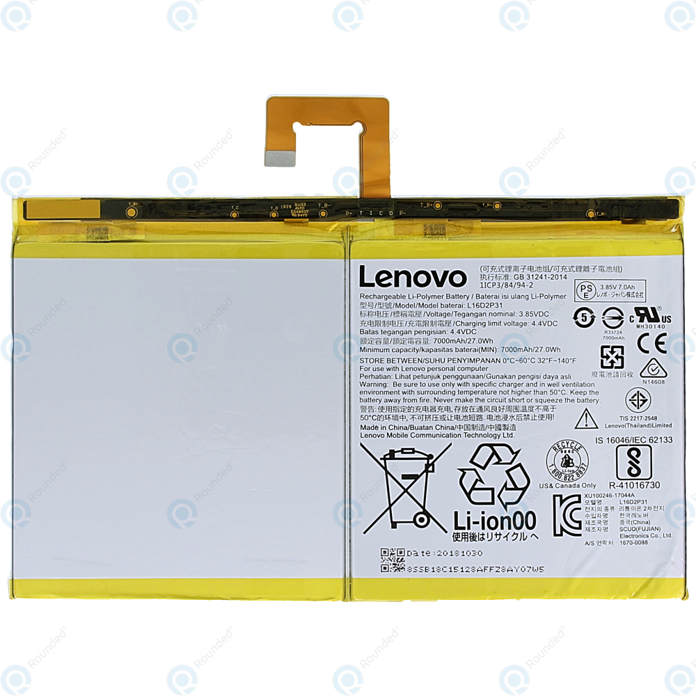 Lenovo L16D2P31 Laptop Battery for 1ICP3/84/94-2 SB18C15128 TB-X705M TBX704L TB-X704M Tab 4 10 Tab 4 10 Plus TB-X704F Tab 4 10 Plus TBX704F TAB TB-X704A TB-X704N