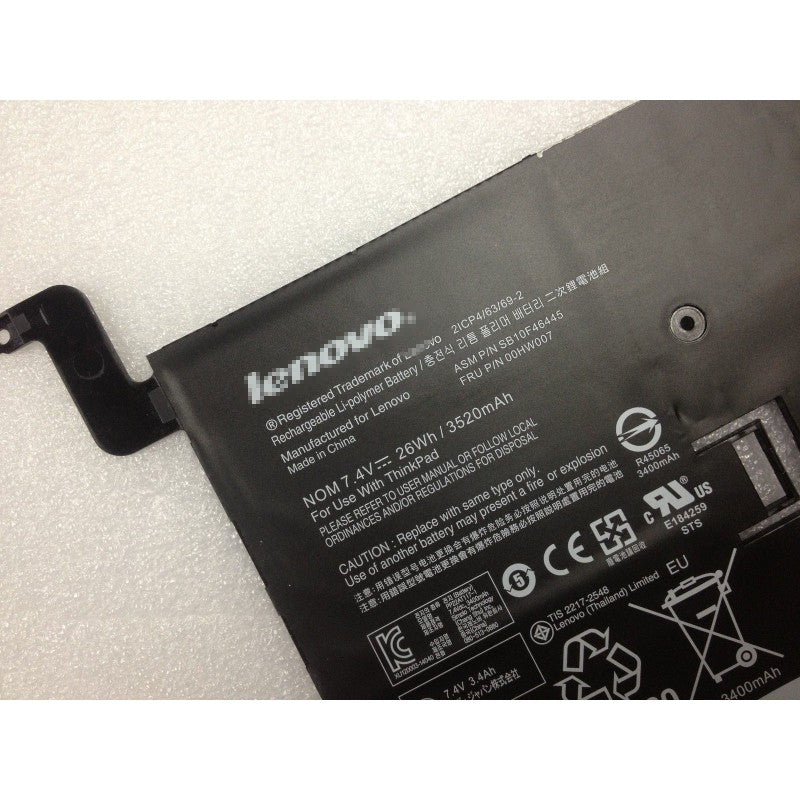 New 7.4V 27Wh Original 00HW007 Battery for Lenovo ThinkPad Helix2 SB10F46444 SB10F46445