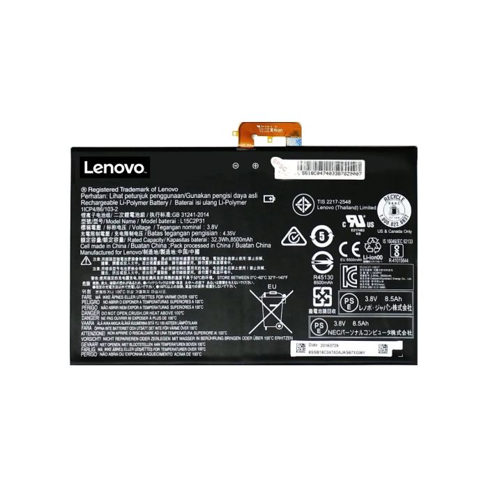 Lenovo L15C2P31 Laptop Battery for 1ICP4/86/103-2 SB18C14796 YOGA BOOK YB1-X91X YB1X90F	YB1-X90L Yoga Book YB1X90L(ZA0W) Yoga Book YB1-X90L(ZA0W0022DE) Yoga Book YB1X91L(ZA160097DE)	Yoga Book YB1-X91L(ZA160147DE)