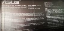 ASUS C41N1802 Laptop battery for 0B200-03140100 4ICP6/72/77 CA537177G GX735GV ROG Zephyrus S GX735GVEV017T GX701G ROG Zephyrus S GX701GWREV022T