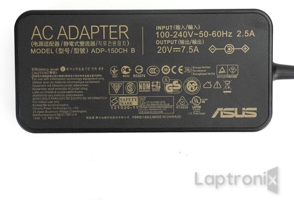 Asus 20V 7.5A 150W (4.5mm*3.0mm) Original Laptop Charger for  0A001-0081400 ADP-150CH B