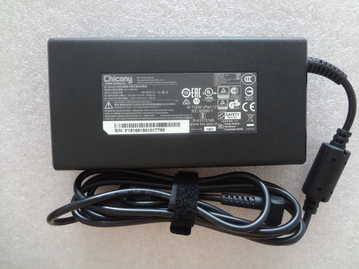 MSI 19.5V 9.23A 180W (5.5mm*2.5mm) Original Laptop Charger for 04G266009900, 04G266009940