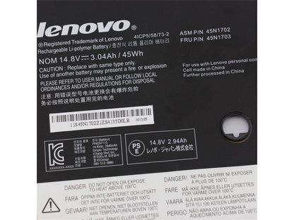 Lenovo 45N1702 45N1703 Laptop Battery for 4ICP5/58/73-2 SB10F46440 ThinkPad X1 Carbon(20A8-8005NAU) ThinkPad X1 Carbon(20BT-T0034AU) ThinkPad X1 Carbon(20A8-8S00803)