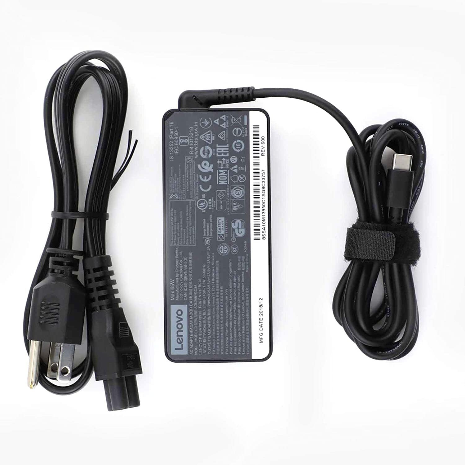 Lenovo 20V 3.42A 65W  (USB Type-C) Original Laptop Charger For ADLX65YLC3A 01FR024