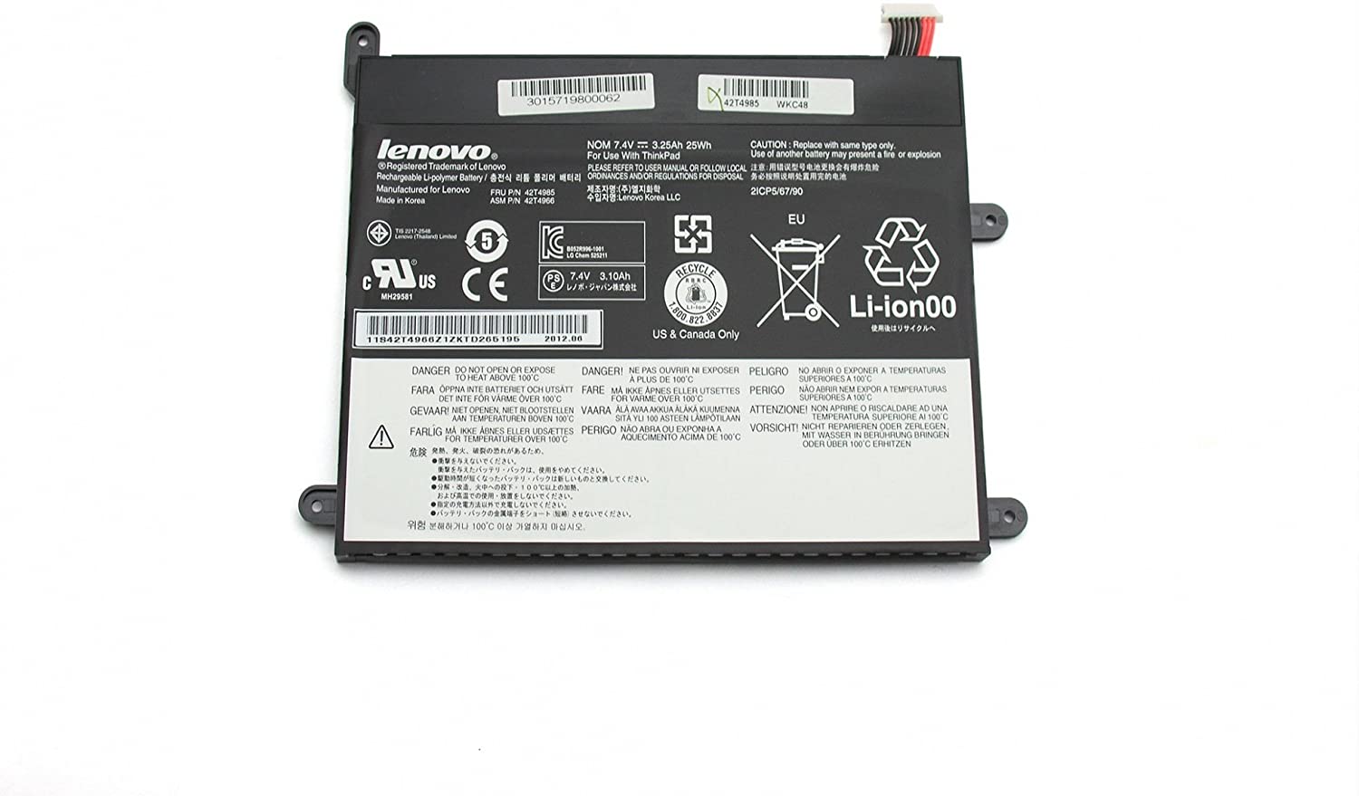 LENOVO 42T4985 42T4965 Original Battery for Lenovo Tablet1 42T4966