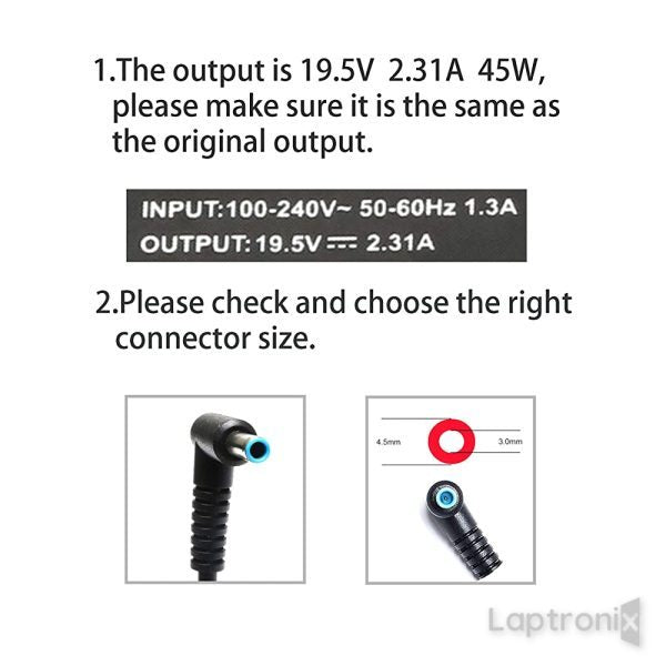 HP 19.5V 2.31A 45W (4.5mm*3.0mm) Original Laptop Charger For 677770-003, 696694-001, 709985-003