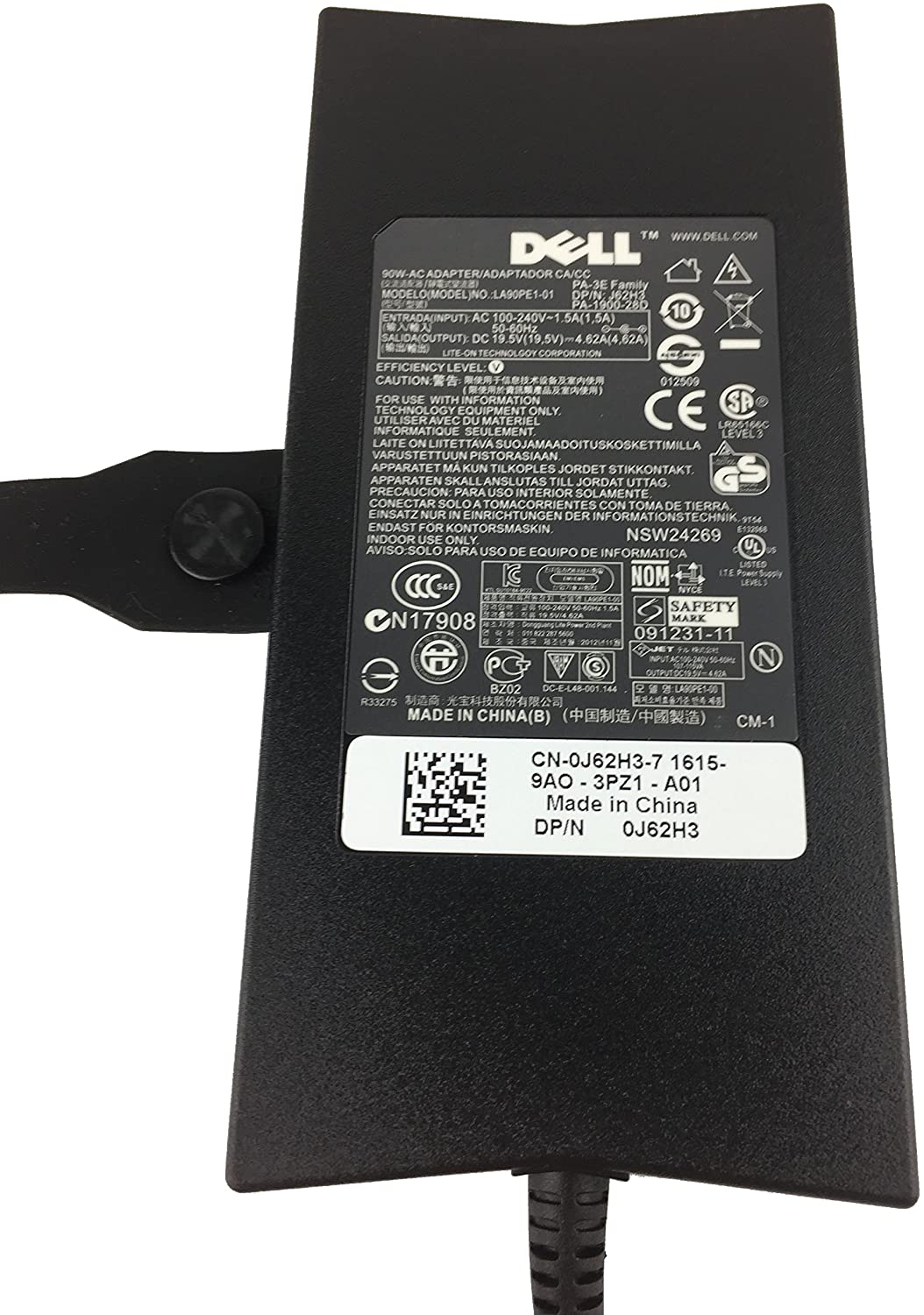 Dell 19.5V 4.6A 90W (7.5mm*5.0mm) Original Laptop Charger For J62H3, D620, D630