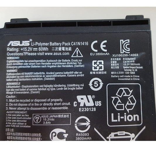 ASUS C41N1416 Laptop Battery for 0B20001250100 C41N141602 Asus G501 G601 G601J N501JW2B UX501 UX501J