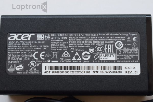 Acer 19V 3.42A 65w (5.5mm*1.7mm) Laptop Adapter For Acer Aspire 5755 5755G 5650 A065R094L A11-065N1A
