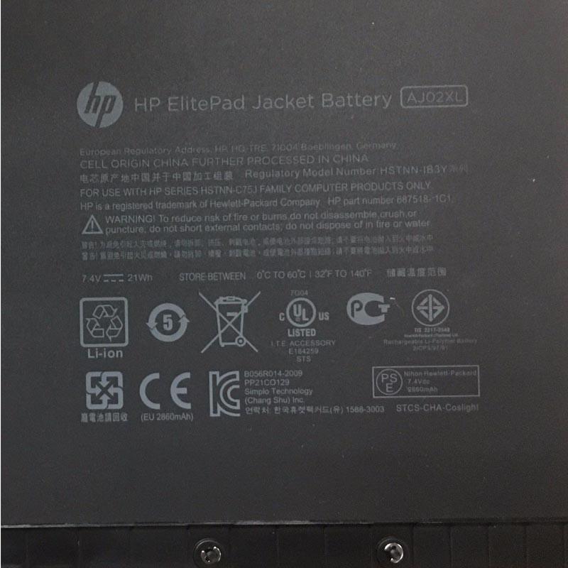 HP AJ02XL Original Laptop Battery for H4F20AA HSTNN-C75J 687518-1C1 ElitePad 1000 G2 (J6T86AW) 900 G1 Base (C7G77AV) 1000 G2 (K7H74AA) 900 G1 (D4T10AW) 1000 G2 Base (K9Q66AV) 1000 G2 (G3U52PA)  900 G1