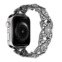 4-Petal Diamond Metal Watch Band, For Apple Watch SE 2023 44mm, For Apple Watch Ultra 49mm, For Apple Watch 8 41mm, For Apple Watch 8 45mm, For Apple Watch 7 41mm, For Apple Watch SE 2023 40mm, For Apple Watch 7 45mm, For Apple Watch SE 2022 40mm������...