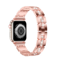 Diamond Metal Watch Band, For Apple Watch Series 10 46mm, For Apple Watch Series 10 42mm, For Apple Watch SE 2023 44mm, For Apple Watch SE 2023 40mm, For Apple Watch Ultra 2 49mm, For Apple Watch 9 45mm, For Apple Watch 9 41mm, For Apple Watch Ultra 49...