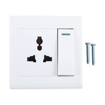 185-265V Multifunctional Wall Switch 86mm with Three-hole Power Socket