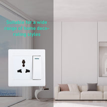 185-265V Multifunctional Wall Switch 86mm with Three-hole Power Socket