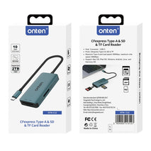 Onten C12 3 in 1 USB-C / Type-C to CFepress Type-A & SD & TF Card Reader, C12