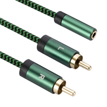 3.5mm Female to 2 RCA Male Audio Cable Amplifier Connector, 0.5m, 1m, 2m, 3m