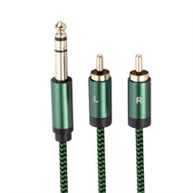 6.35mm Male to Dual RCA Female Audio Adapter Cable, 0.5m, 1m, 2m, 3m