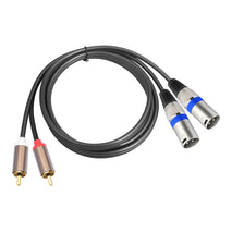 2 RCA Male to 2 XLR 3pin Male Audio Cable, 1.5m, 3m